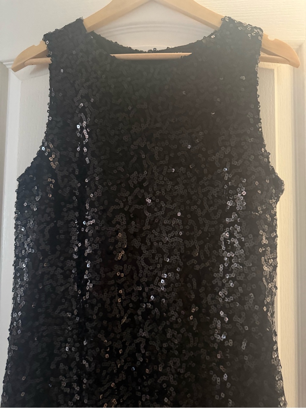 Tahari Black Sequin Sleeveless Shift Midi Dress Special Occasion Cocktail - Picture 4 of 8